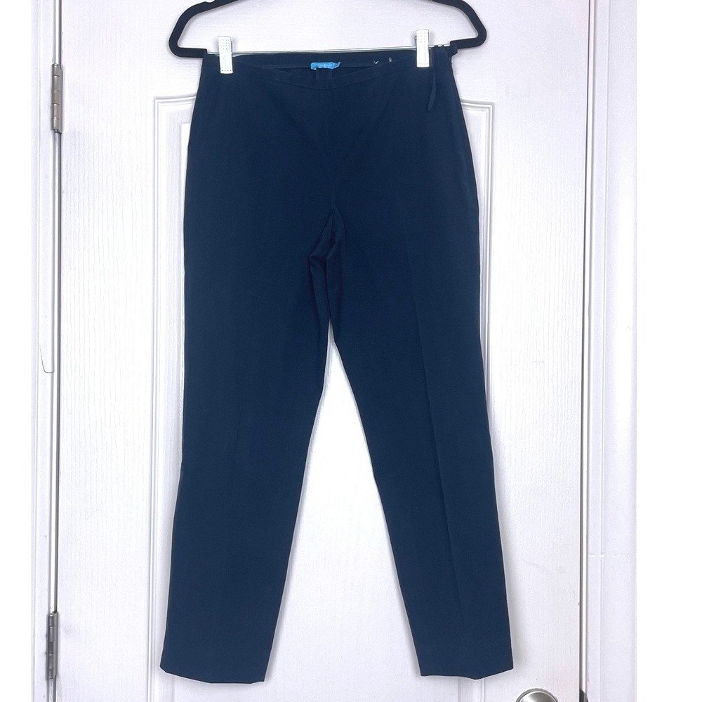 J.‎ McLaughlin Women's Navy Blue Straight Leg Dress Pants Side Zip Size 2